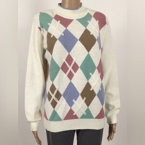 👛 (ANY 2/$20) ALIA Pastel Pullover Sweater White Applique Detail See Video